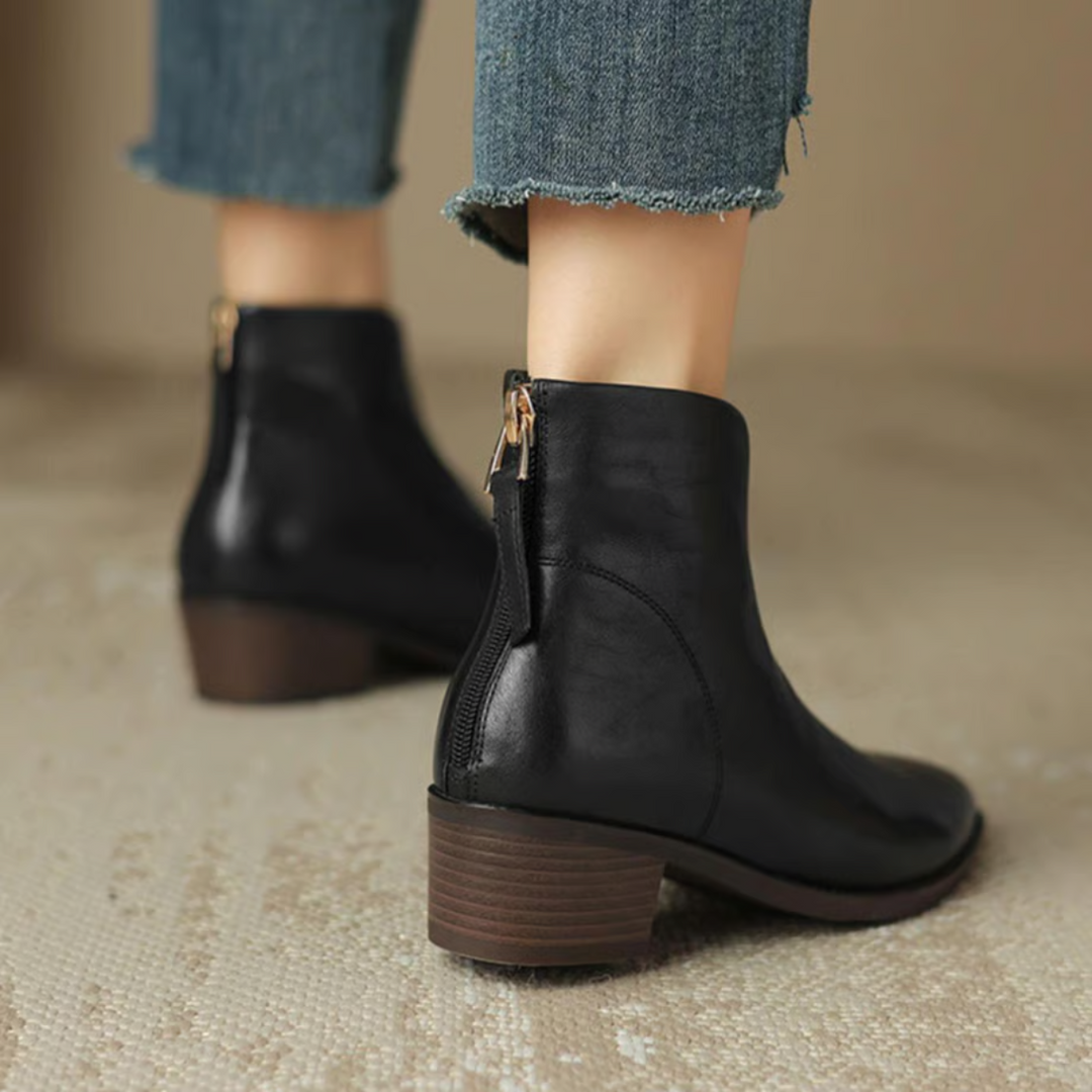 Camille™ – Les Bottines de Luxe à Talon Bas
