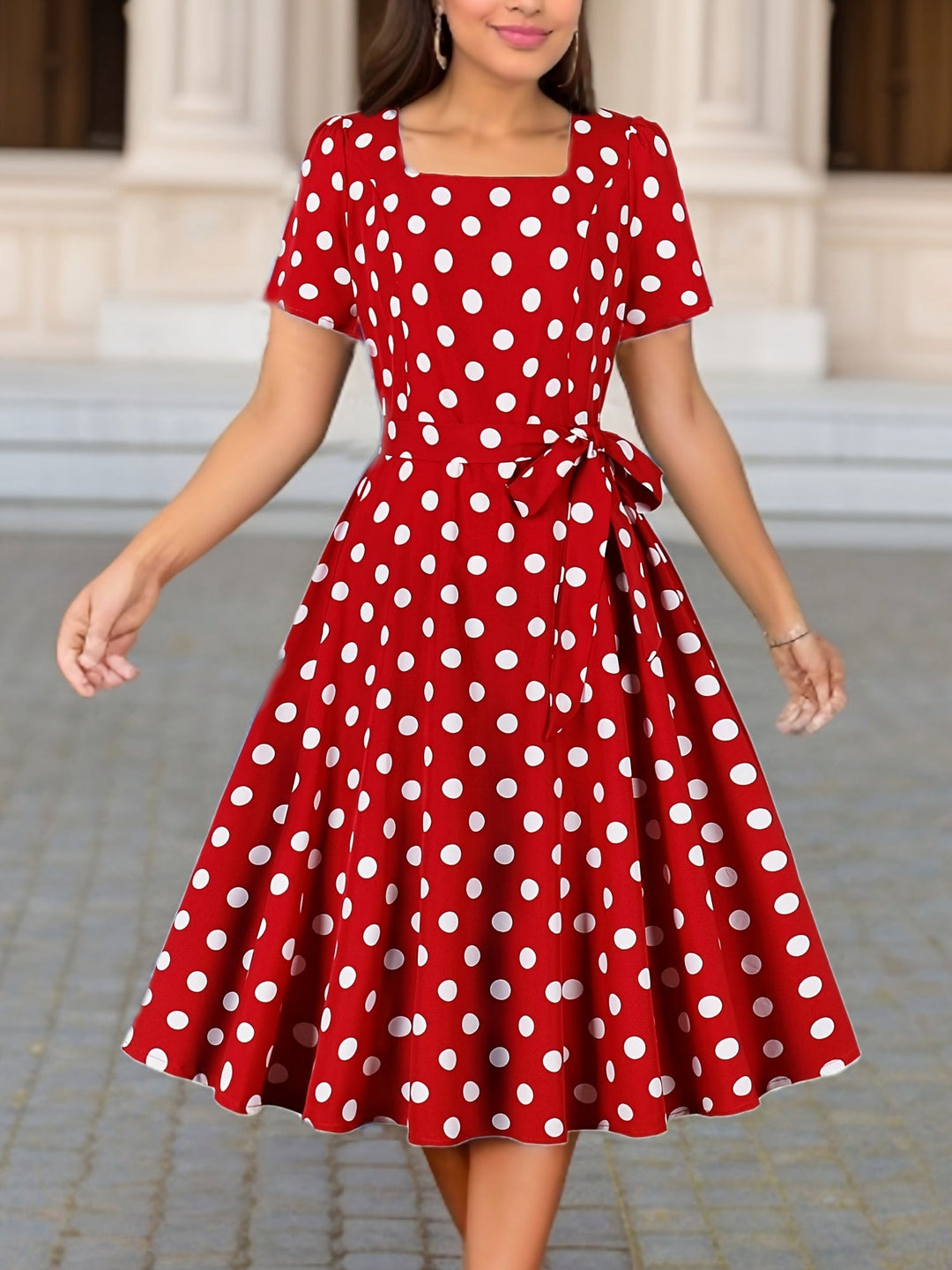 Marguerite™ | Robe pois élégante confortable intemporelle
