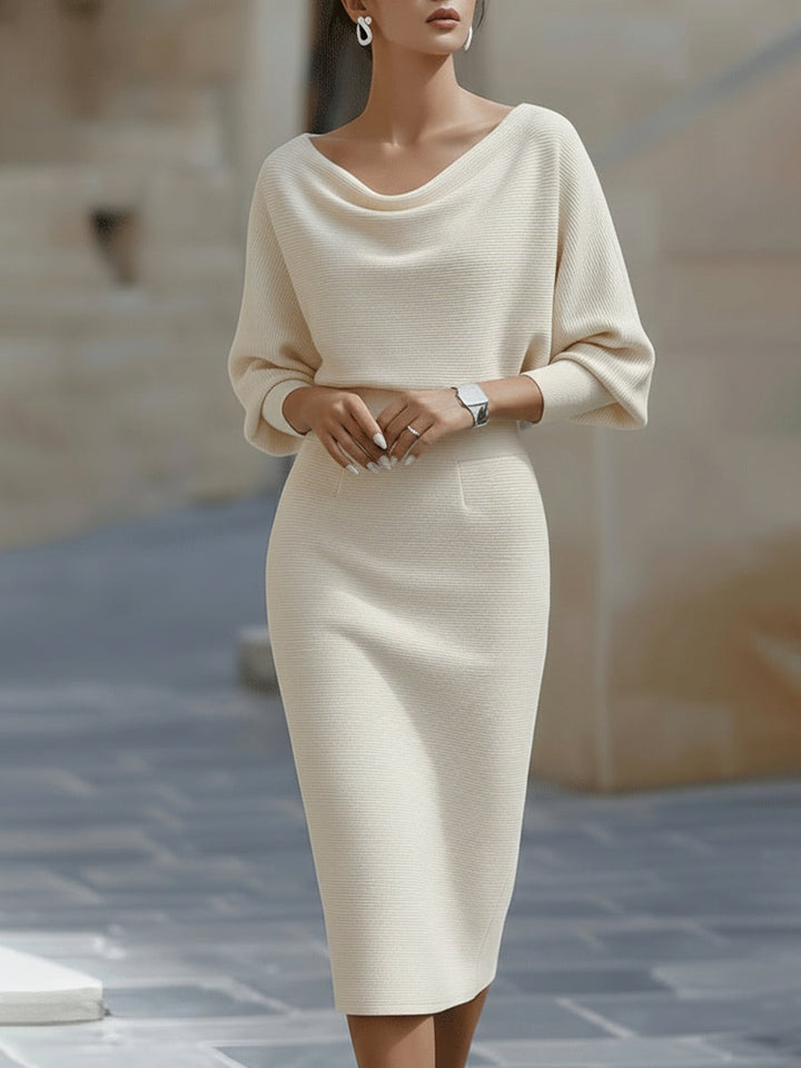 Clarisse™ — Robe midi drapée élégante intemporelle