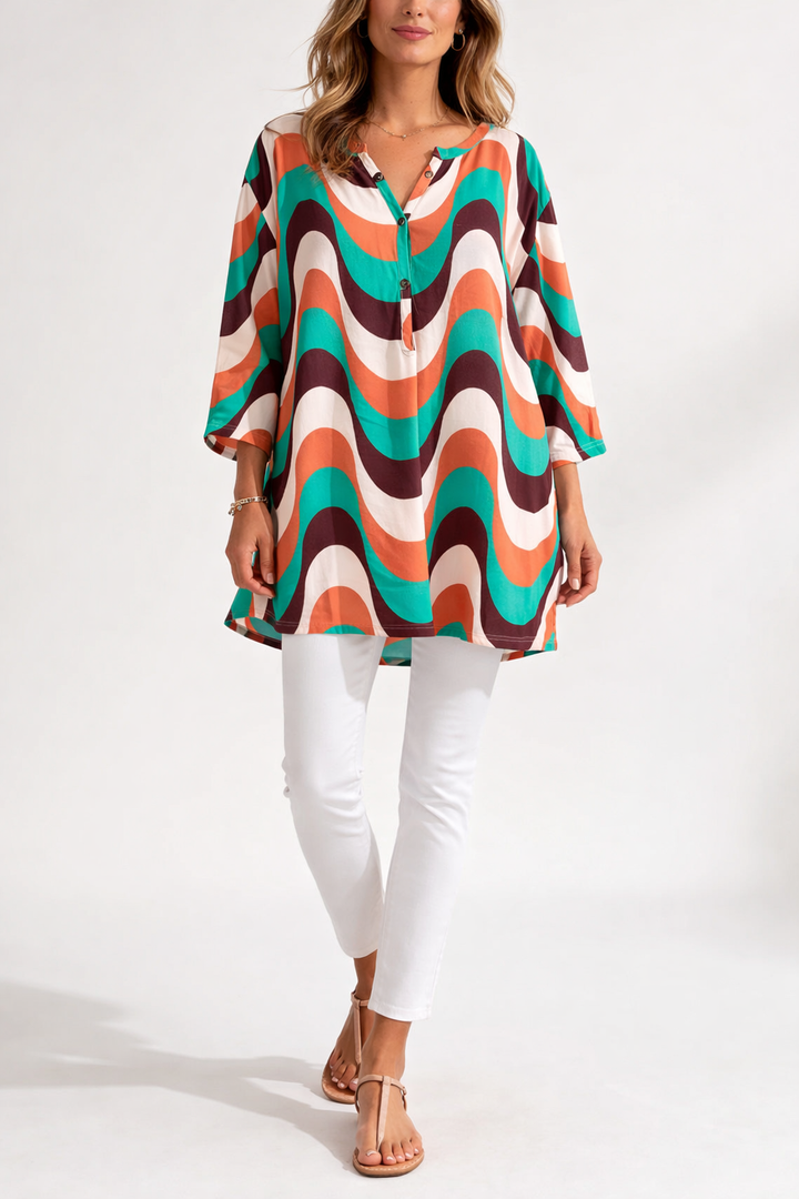 Émilienne™ — Tunique fluide imprimée confort estival