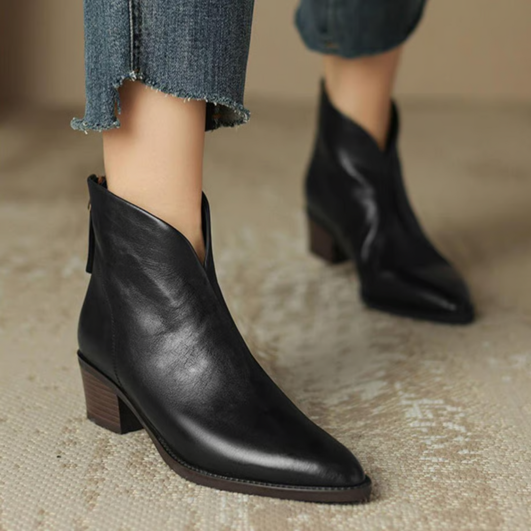 Camille™ – Les Bottines de Luxe à Talon Bas
