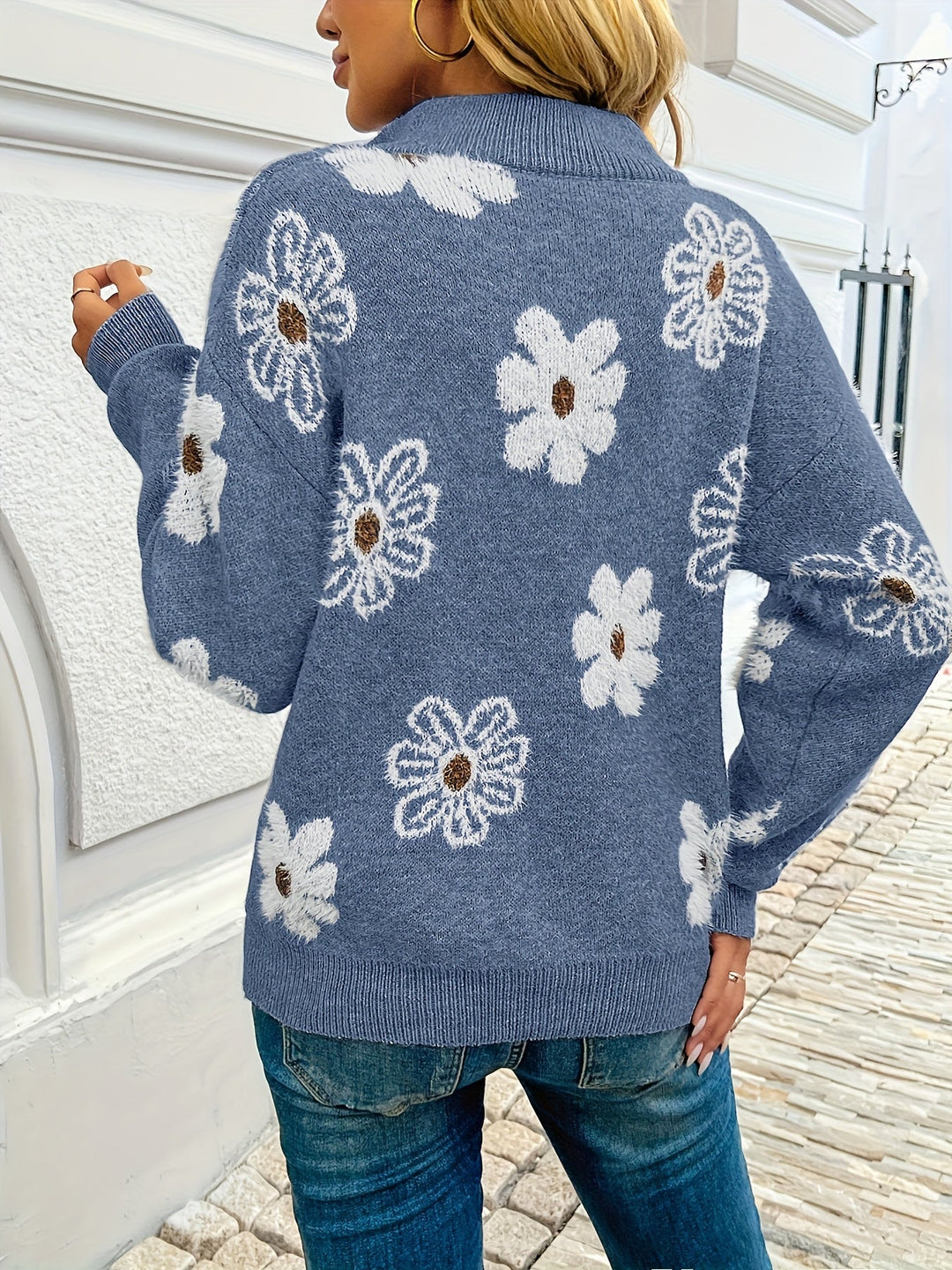 Monique™ – Cardigan fleuri doux intemporel élégant