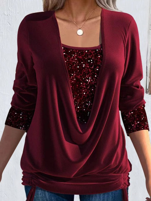 Valentine™ — Blouse longue élégante effet superposé