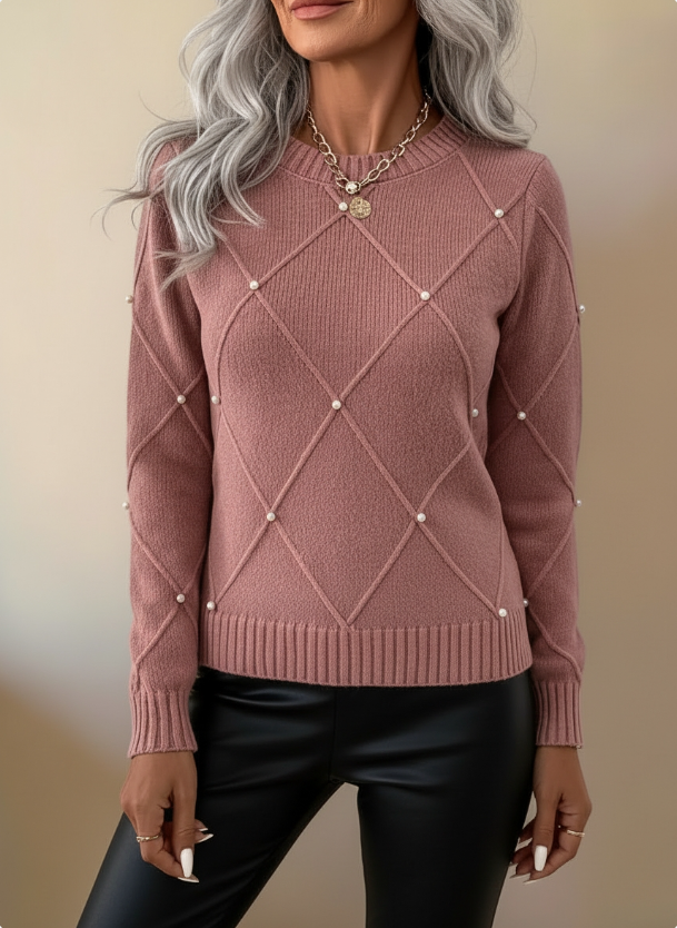 Marguerite™ – Pull élégant perles délicates