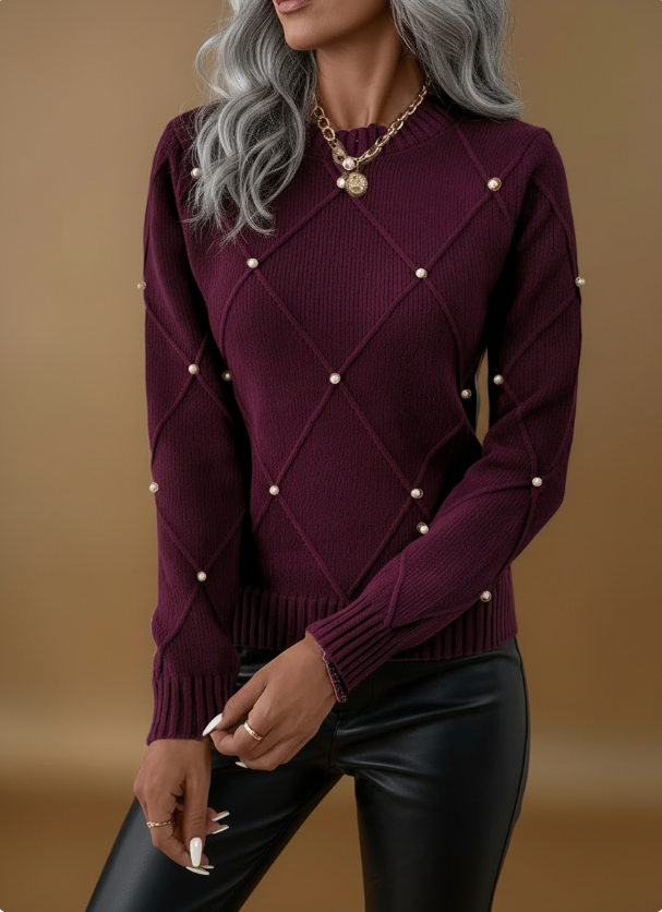 Marguerite™ – Pull élégant perles délicates