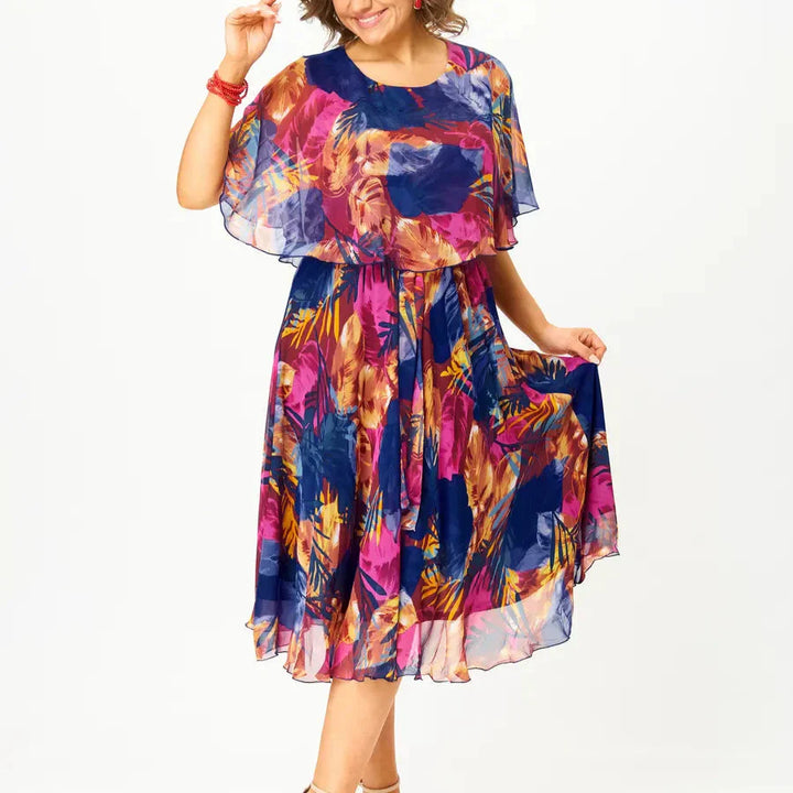 Sylvie | Robe en chiffon confortable grande taille
