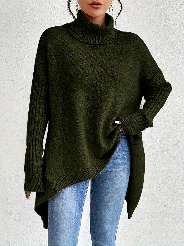Léïna™ – Le Pull Col Montant Doux & Décontracté