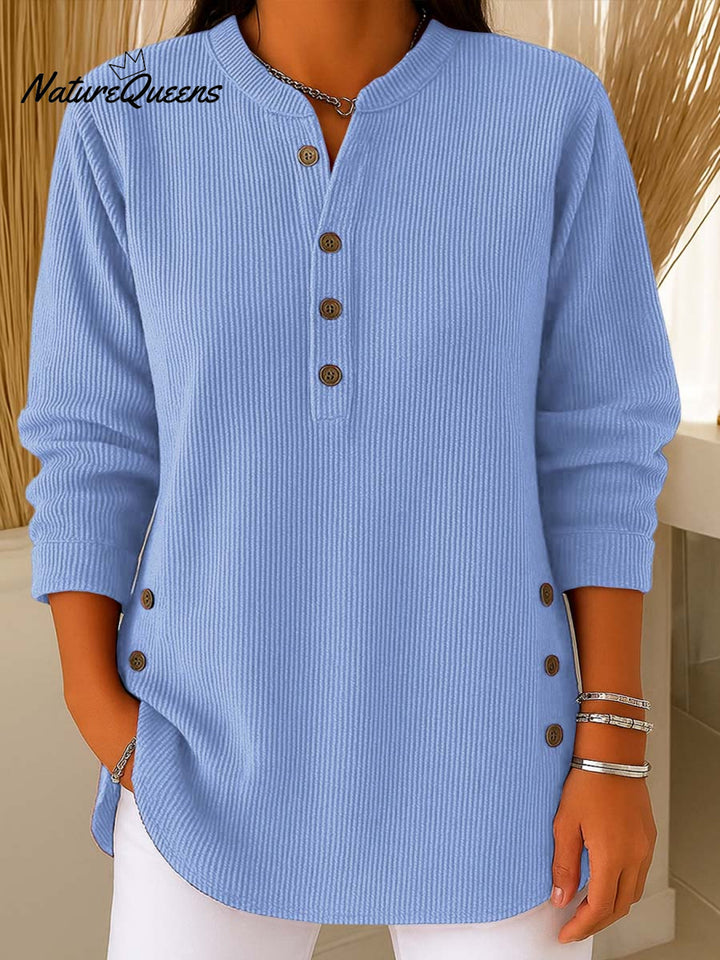 Sandrine™ — Tunique fluide boutons élégance décontractée