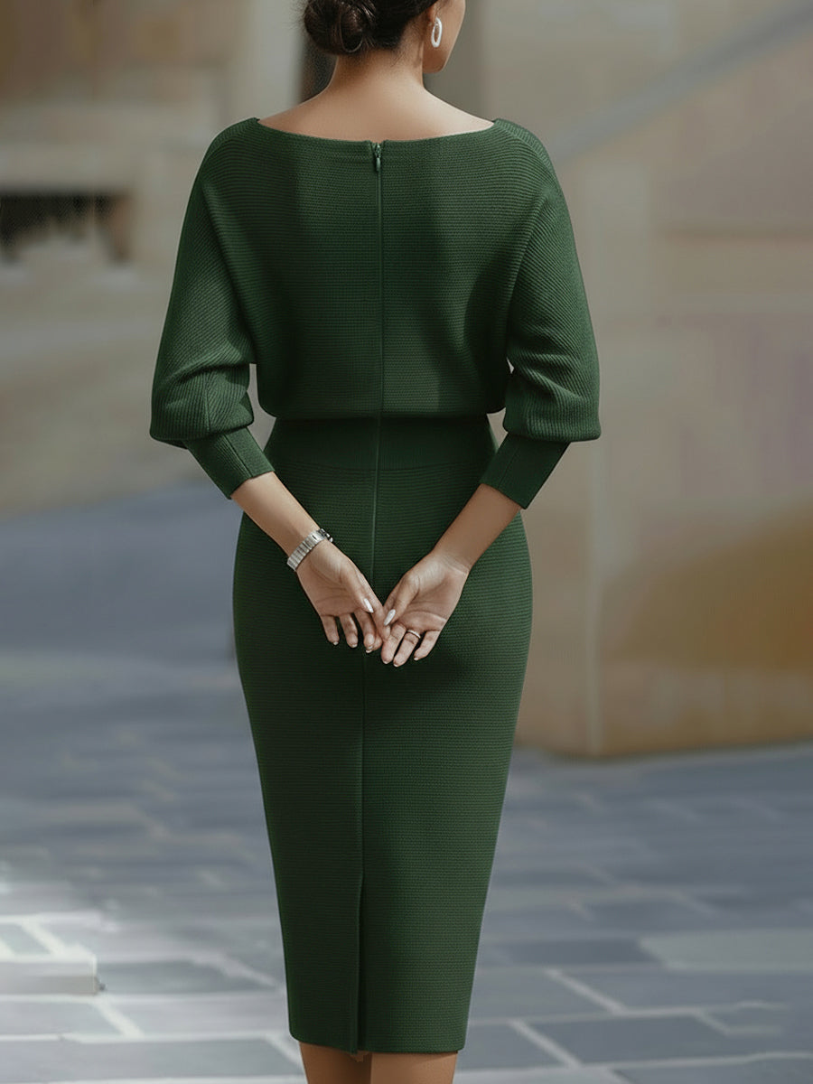 Clarisse™ — Robe midi drapée élégante intemporelle