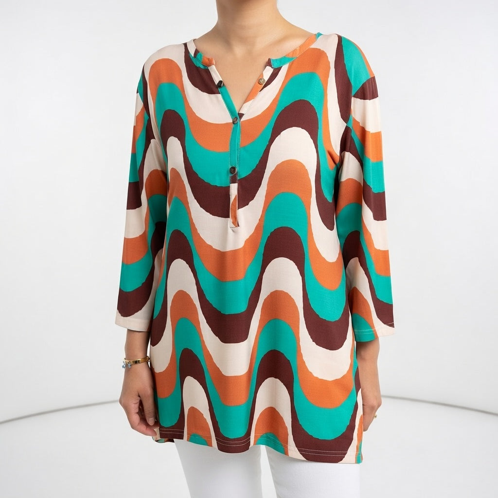 Émilienne™ — Tunique fluide imprimée confort estival