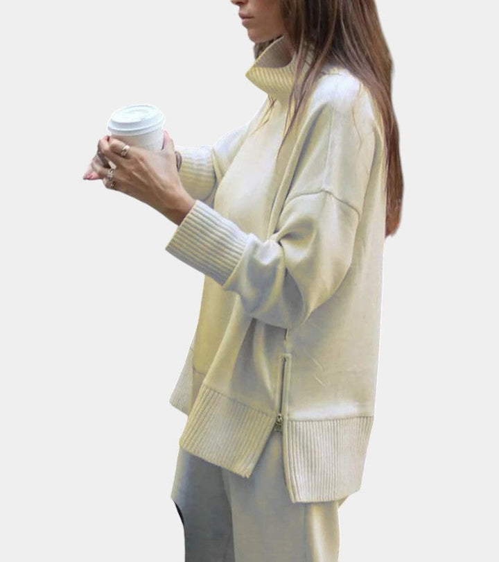 Élodie™ | Ensemble lounge doux deux-pièces : pull avec pantalon assorti