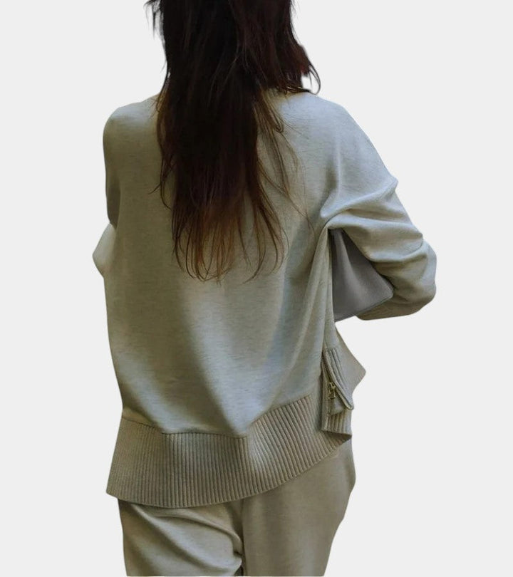 Élodie™ | Ensemble lounge doux deux-pièces : pull avec pantalon assorti