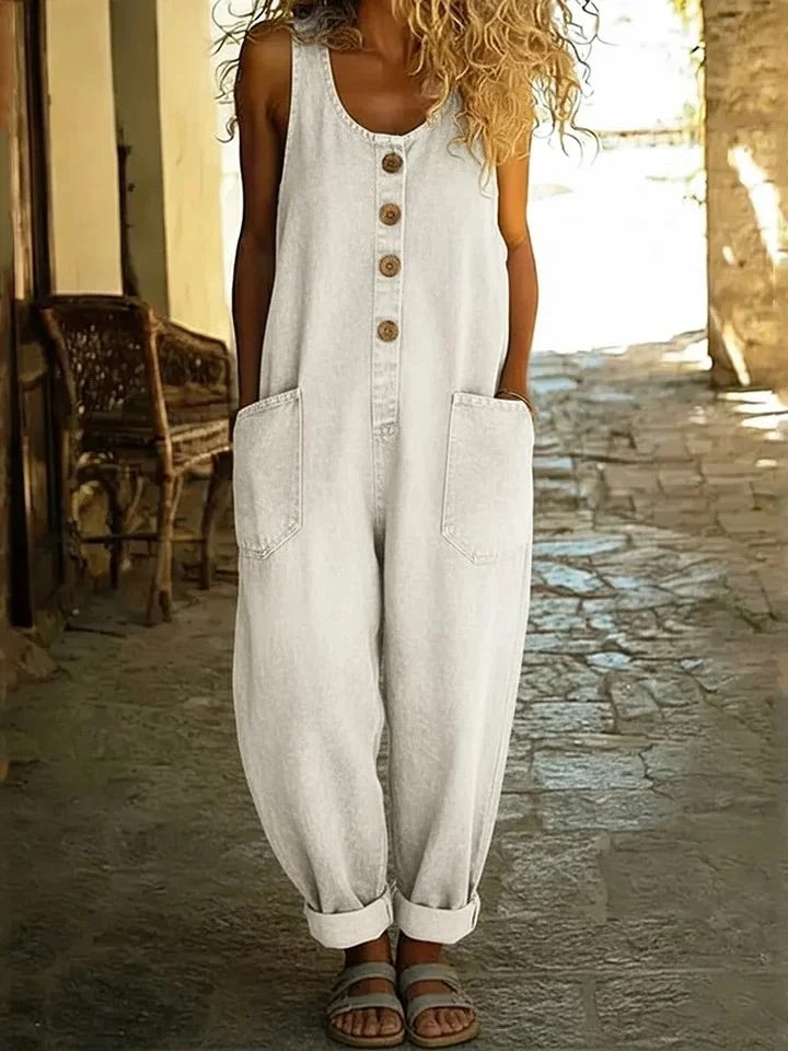 Sylvie | Salopette en denim coton style vintage