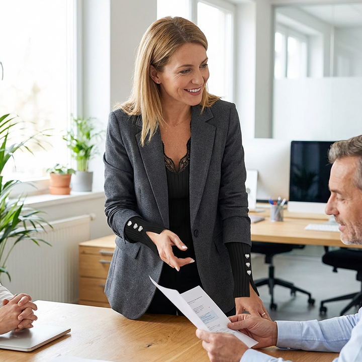 Clémence™ — Top côtelé col V élégant